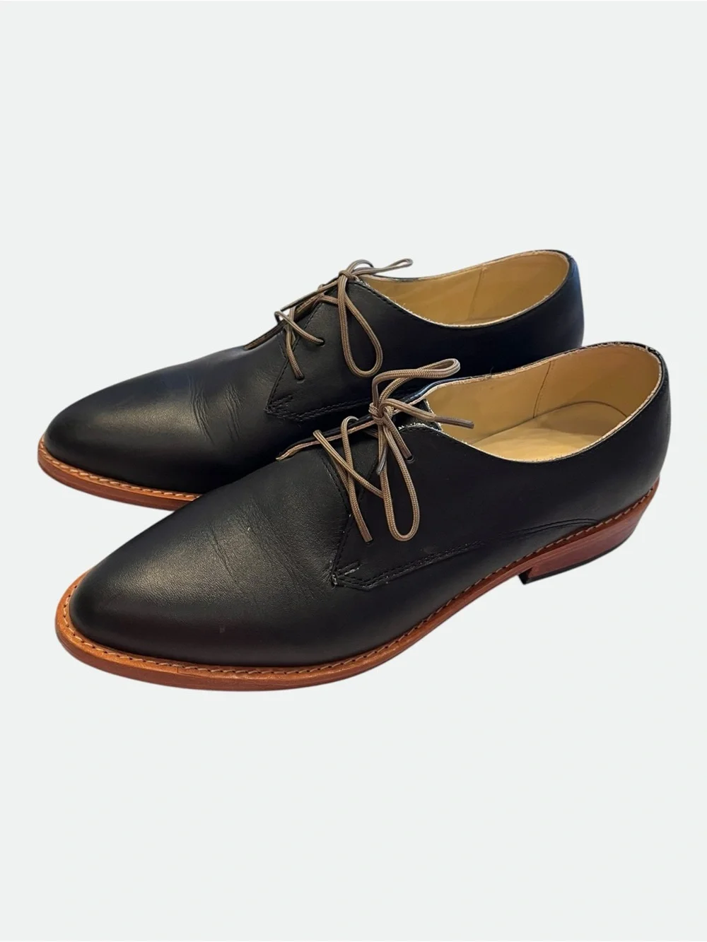 NISOLO James Oxford Black Leather Lace Up Shoes Women’s Size 7.5